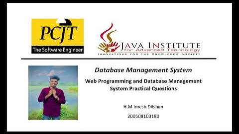 Question Set 19 | Database Management System | Java Institute