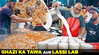 Best Tawa Maghaz \u0026 Pulao, Ghazi Restaurant, Korangi | Lassi Lab Malir | Karachi Street Food Pakistan