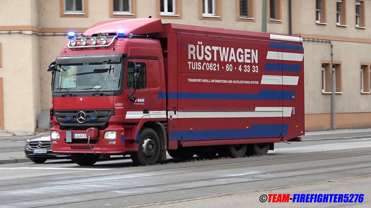 [Rüstwagen Kran und Werkfeuerwehr BASF] Großer Zusammenschnitt diverser Alarmfahrten in Ludwigshafen