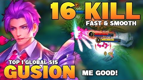 Top 1 Global Gusion S15 | 16Kills Fast & Smooth Dagger Combo,Insane Dmg. | Gusion Gameplay | MLBB✓