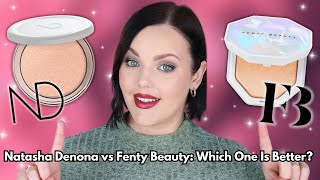 New Natasha Denona HyGen Glow Beautifier vs Fenty Beauty Demi Glow Highlighter |Swatches & Review!