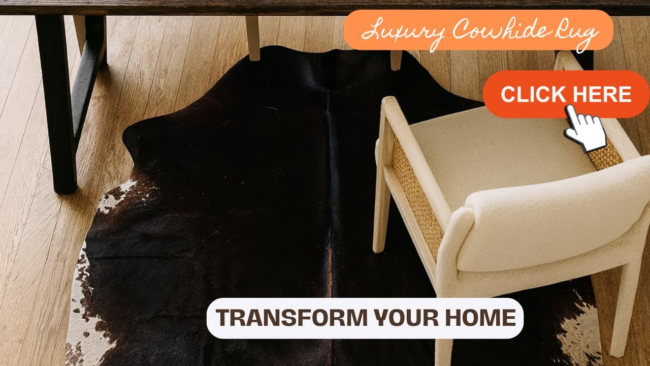 Natural Black Cowhide Rug | Genuine Cowhide | Elegant Western Home Decor