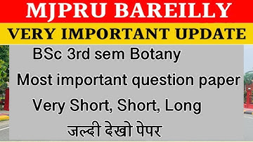 Crack the Botany Exam with These Mjpru Bsc 3rd Sem Secret Questions!