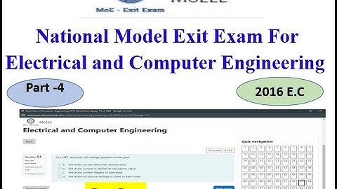 National Model Exit Exam For Electrical and Computer Engineering| 2016E.C | Part-4| Ethiopia
