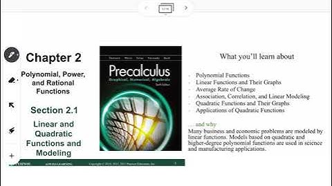 Linear and Quadratic Functions and Modeling (Section 2.1)