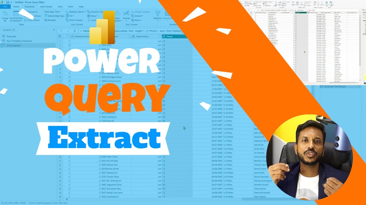 Power Query Editor : Extract Option - YouTube