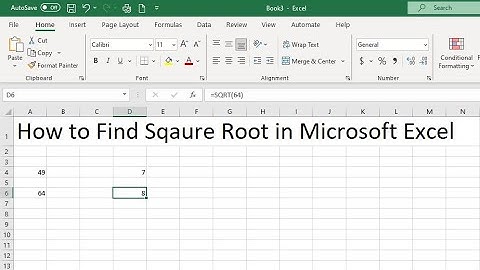 How to Find Square Root in Microsoft Excel