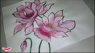 Pink flowers painting| How To Paint Flowers| #flowerspainting #acrylicpainting