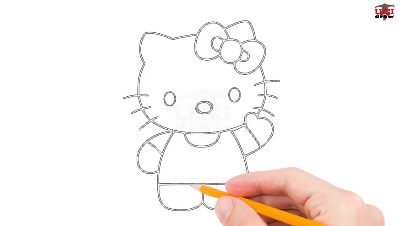 How to draw Hello Kitty step-by-step with simple and easy drawing tutorial