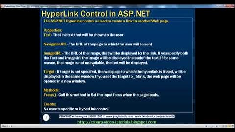13 ASP NET Hyperlink control Part 13