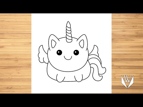 Как нарисовать милый единорог шаг за шагом, Easy Draw | Скачать бесплатно раскраски