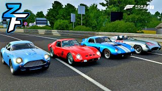 Forza 7 Drag Race: Ferrari 250 GTO vs Mercedes-Benz 300 SLR vs Shelby Cobra Daytona vs AM DB4 Zagato