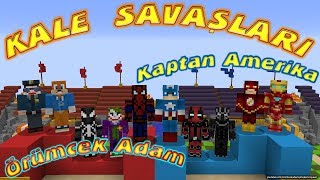 MiNECRAFT KALE SAVAŞLARI Kaptan Amerika Örümcek Adam'a Meydan Okuyor