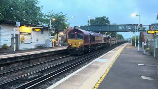 66025 + 66076 Eastleigh East Yard to Kingswood @ Salfords (Surrey) 21st May 2024