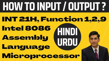 How to take signle char input, output and msg output assembly language programming urdu hindi