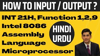 How to take signle char input, output and msg output assembly language programming urdu hindi