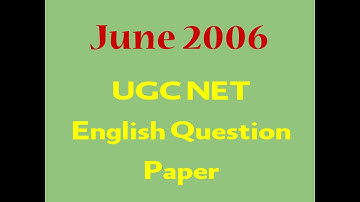 June 2006 UGC NET English Question Paper | Previous Year Question Paper | NTA UGC NET English