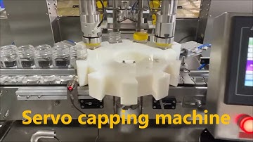 Servo double head Screw Capping Mahcine for Bottle /Container with cap elevator and sorter Factory