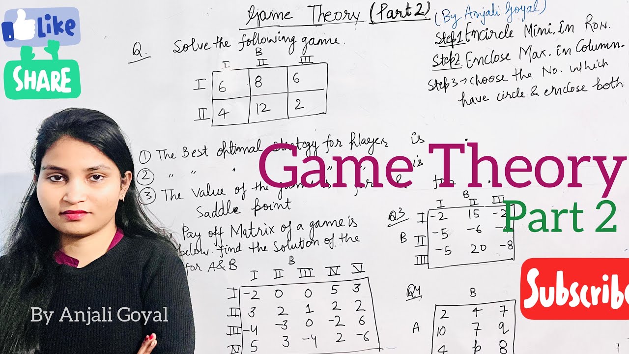 Game Theory Part2 |Bsc5 Sem | Game Theory in Operation Research | Game ...