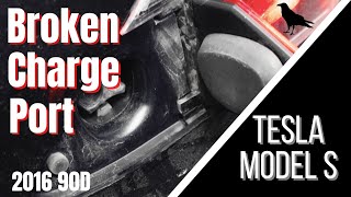 TESLA MODEL S CHARGE PORT FAILURE| 90D Broken charge port | Unable to charge