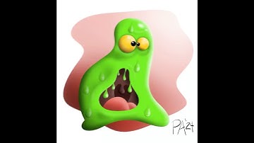 Day 11: Ultimate Slime Monster Time-lapse #art #drawing #procreate #halloween