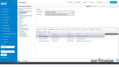 Act! Training Videos - Creating Static Groups