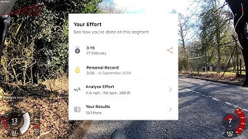 Bison Hill Strava Segment Ride Including Power Data Overlay - 27 February 2021