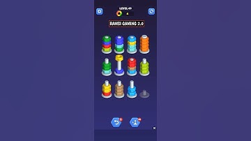 Nut Sort-Color Puzzle Level 49 Game Answers Without Any Revert