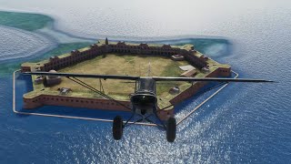 Landing+Takeoff at Fort Jefferson (Key West, Florida, USA) in Microsoft Flight Simulator 2020