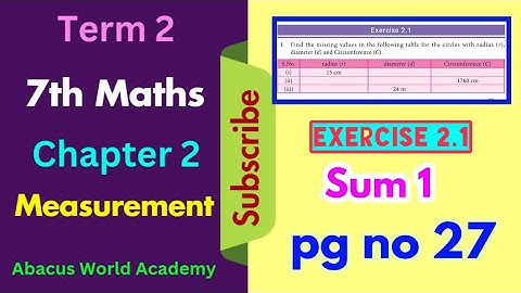 7th std  maths term 2 chapter 2 measurements exercise 2.1 sum 1 page number 27