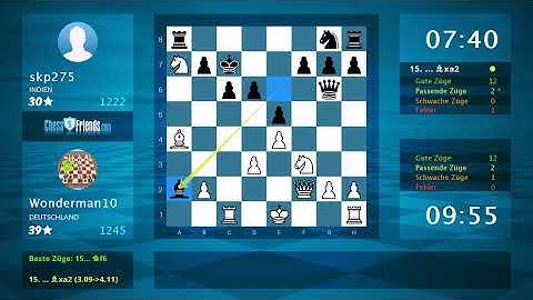 Schachspielanalyse: Wonderman10 - skp275, 1-0 (Von ChessFriends.com)