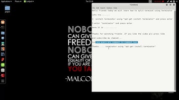 how to split window using  terminator in kali linux