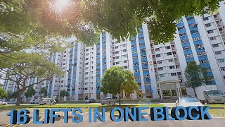 Singapore Hdb Property Block With 16 Service Lifts 新加坡政府组屋有十六架电梯