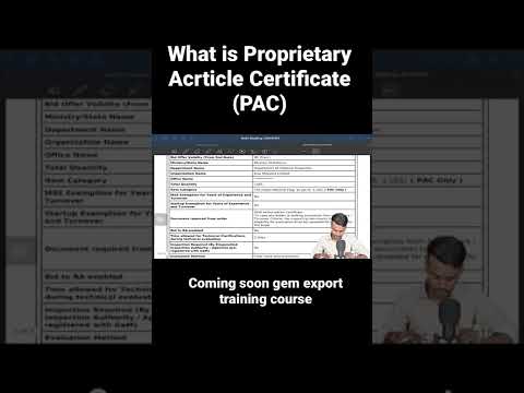 What is Proprietary Article Certificate (PAC) in GeM | what is PAC | GeM Portal Shorts | GeM Portal