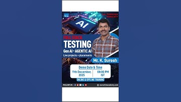 Full Stack Testing with Gen AI & Agentic AI | Live Projects + Placement Assistance