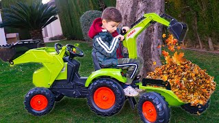 Tema ride on toys Tractor Excavator and play with toys