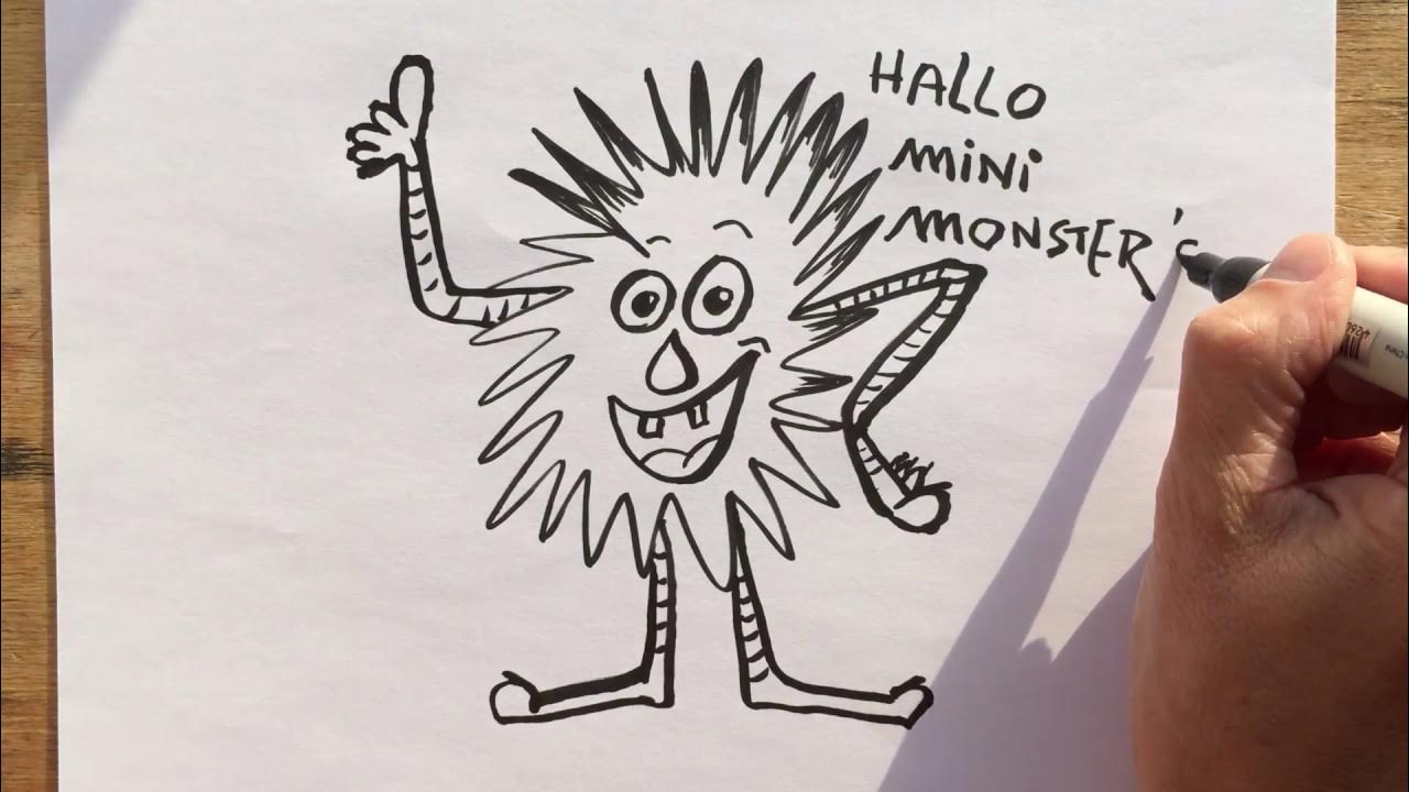 Malen und Zeichnen mini Monster zum Nachmalen für Anfänger DIY