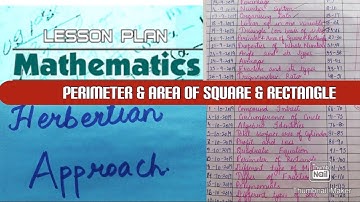MATHS MACRO LESSON PLAN|| PERIMETER & AREA OF SQUARE & RECTANGLE || B.ED || SEM-3
