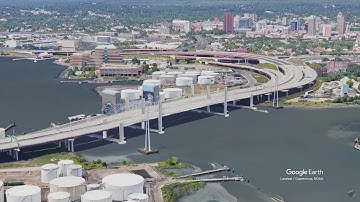 Pearl Harbor Bridge(Q Bridge) in New Haven, Connecticut 4K