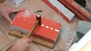 Comment, juste avec un marteau, casser propre et droit un carreau de plâtre plein (découper tailler)