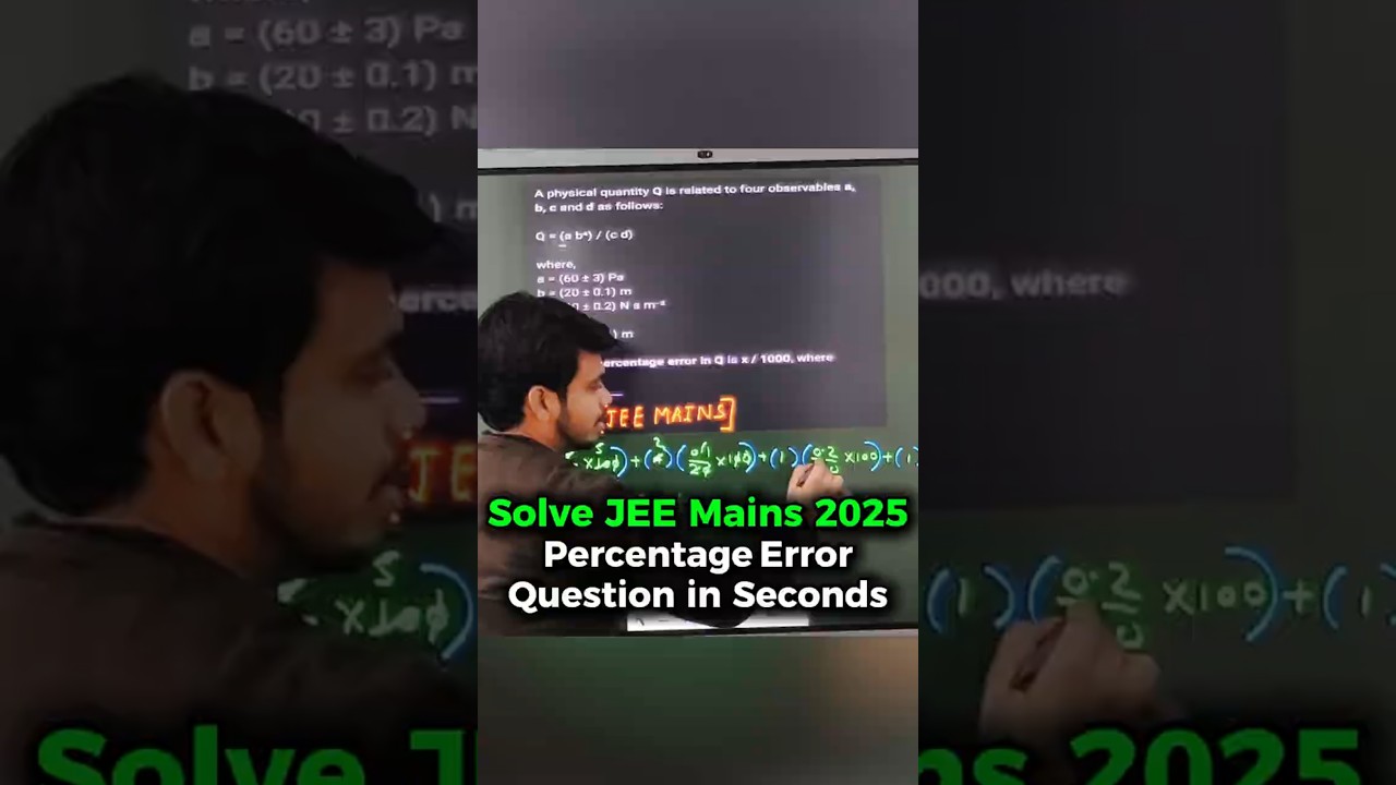 Solve JEE Mains 2025 Percentage Error Question in Seconds | JEE Mains Trick 