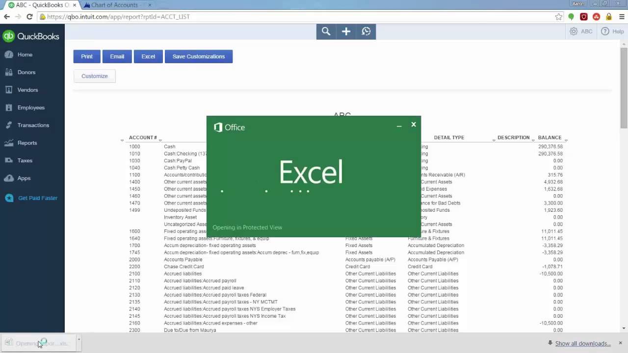 Exporting the Chart of Accounts from QuickBooks - YouTube