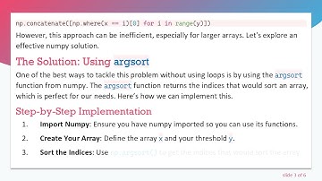 Efficiently Finding Indices in Numpy Arrays Without Loops