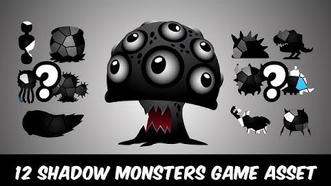 12 Shadow Monsters Game Asset Sprites