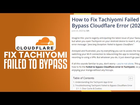 How To Fix Tachiyomi Failed To Bypass Cloudflare (2025) Easy Tutorial