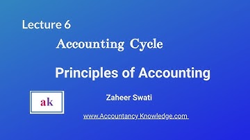 Lecture 6:  Accounting Cycle  I  Principles of Accounting Workbook Practice  I  Zaheer Swati