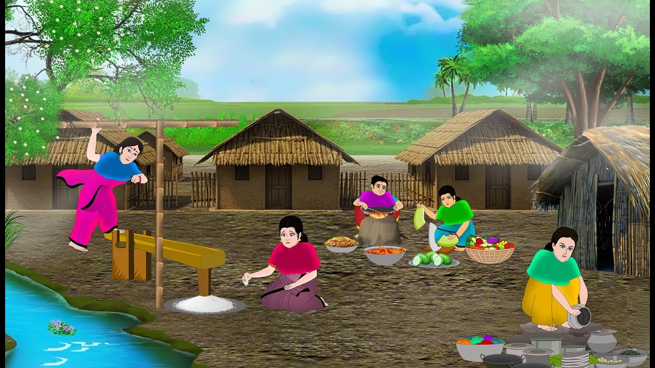 सर्दियों के खेत में पांच बहनों का घर | Hindi Story | Hindi Kahani | Moral Stories | cartoon story