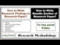 How to Write Results Section/Research Findings in Thesis or Research Paper? Key Points With Example