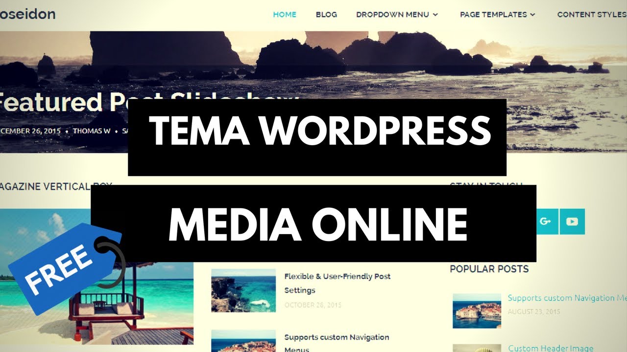 Tema WordPress Keren Untuk Media Online - Poseidon - YouTube