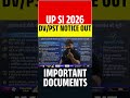 UP SI 2026 DV/PST NOTICE OUT | iMPORTANT DOCUMENTS #testbook #ytshorts